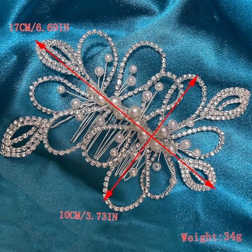 Peine de cabello para bodas con pedrería elegante miniatura 4