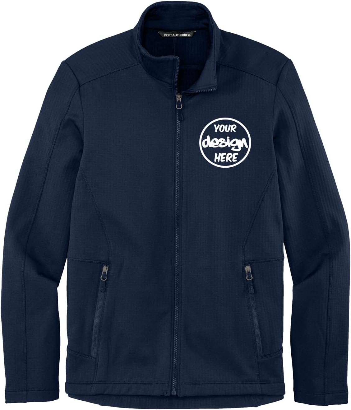 INK STITCH Men F239 Custom Embroidery Add Logo Texts Grid Brush Fleece Jackets