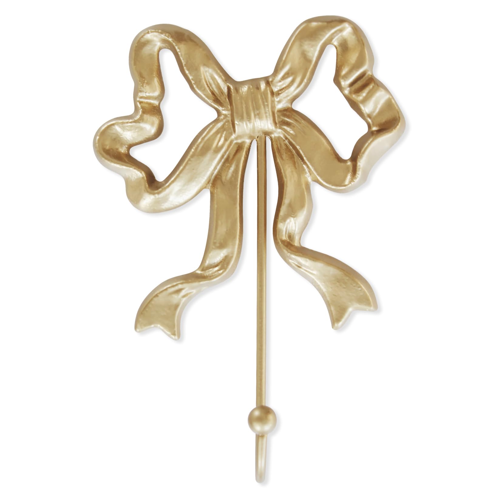 Single Bow Hook,Wall Mounted Functional Hook,Antique Gold Cast Iron Hooks for Coats,Hats,Bags, Bath Towels ,Room Decorations,Hallway,Bathroom,Kitchen,Office (Large single bow hooks:5x7.3 inches)