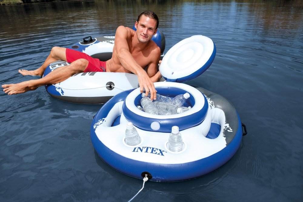 Intex Mega Chill Aufblasbarer Getränkehalter für 24 Getränke, Schwimmbad, 2 Stück