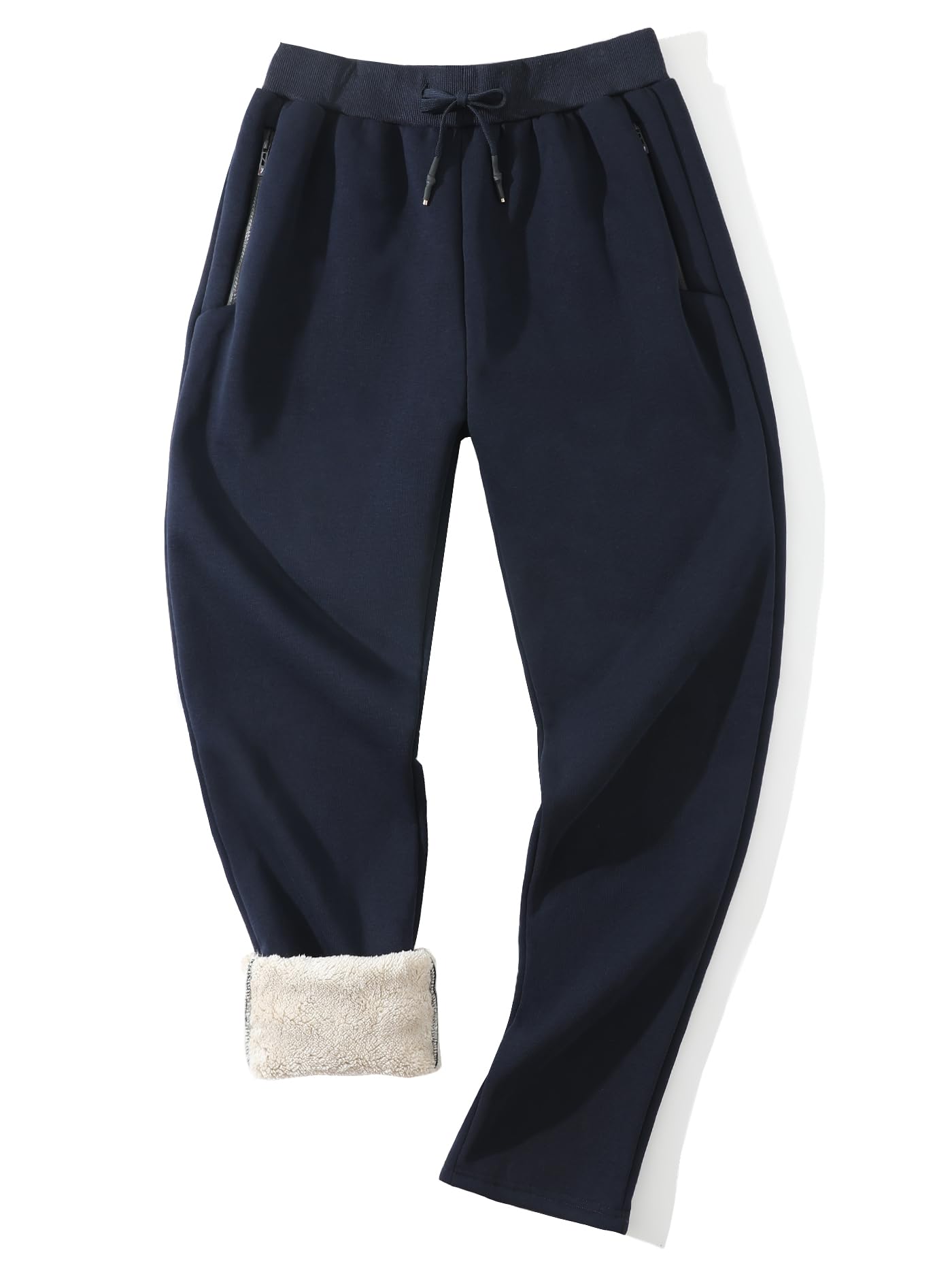 Aprsfn Mens Winter ThickTrousers Berber Fleece Sherpa Lined Active Sweatpants Brushed Jogger Pants