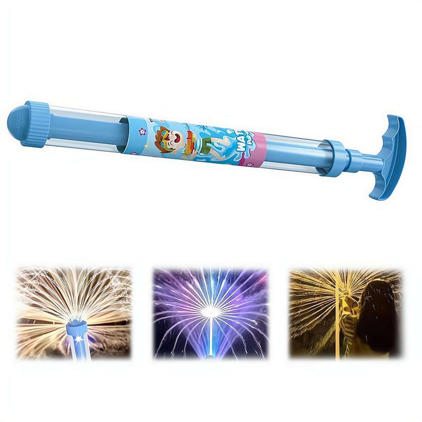 Glowing Rainbow LED Water Blaster,Light-Up Splash Fireworks WaterGun,Pull Push Firework WaterBlaster for Beach Pool Party Outdoor Summer