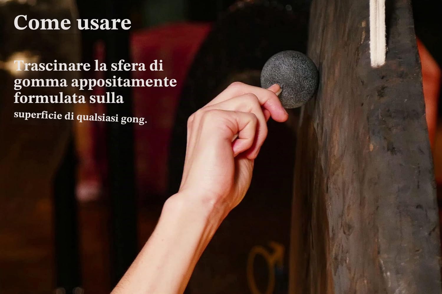 Sonic Energy Gong Resonant Mallet – Testa in gomma con diametro 50 mm – Per suonatori di gong, percussioni e meditazione (G-RM-50)