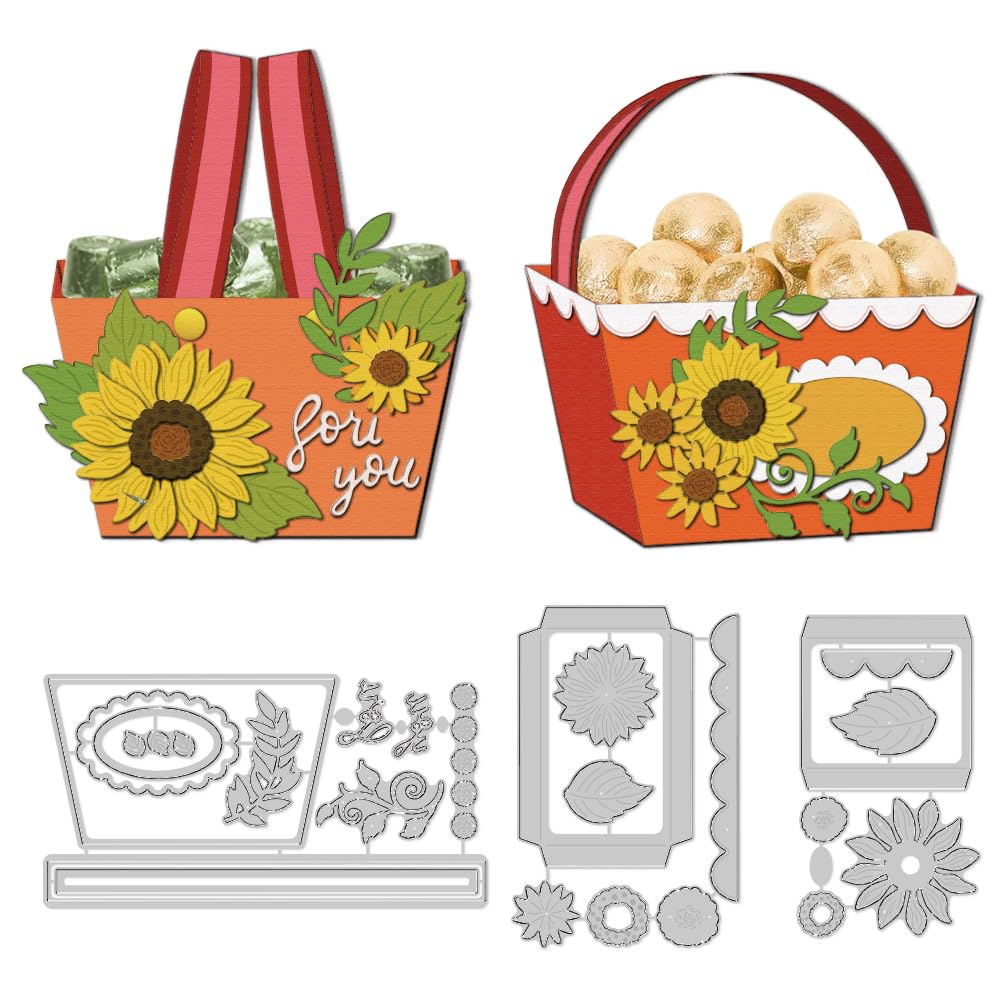 DELORIGIN 3D Sunflower Basket Cutting Dies