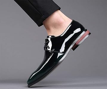 靴 Belted lame leather shoes Amazon.co.jp: [Vic Gray] Business Shoes, Enamel Leather