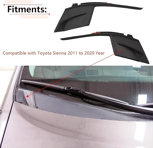 Miniatura 2 de RLB-HILON 1 par de cubiertas de parabrisas compatibles con Toyota Sienna 2011 2012 2013 2014 2015 2016 2017 2018 2019 2020 Año, para parabrisas de