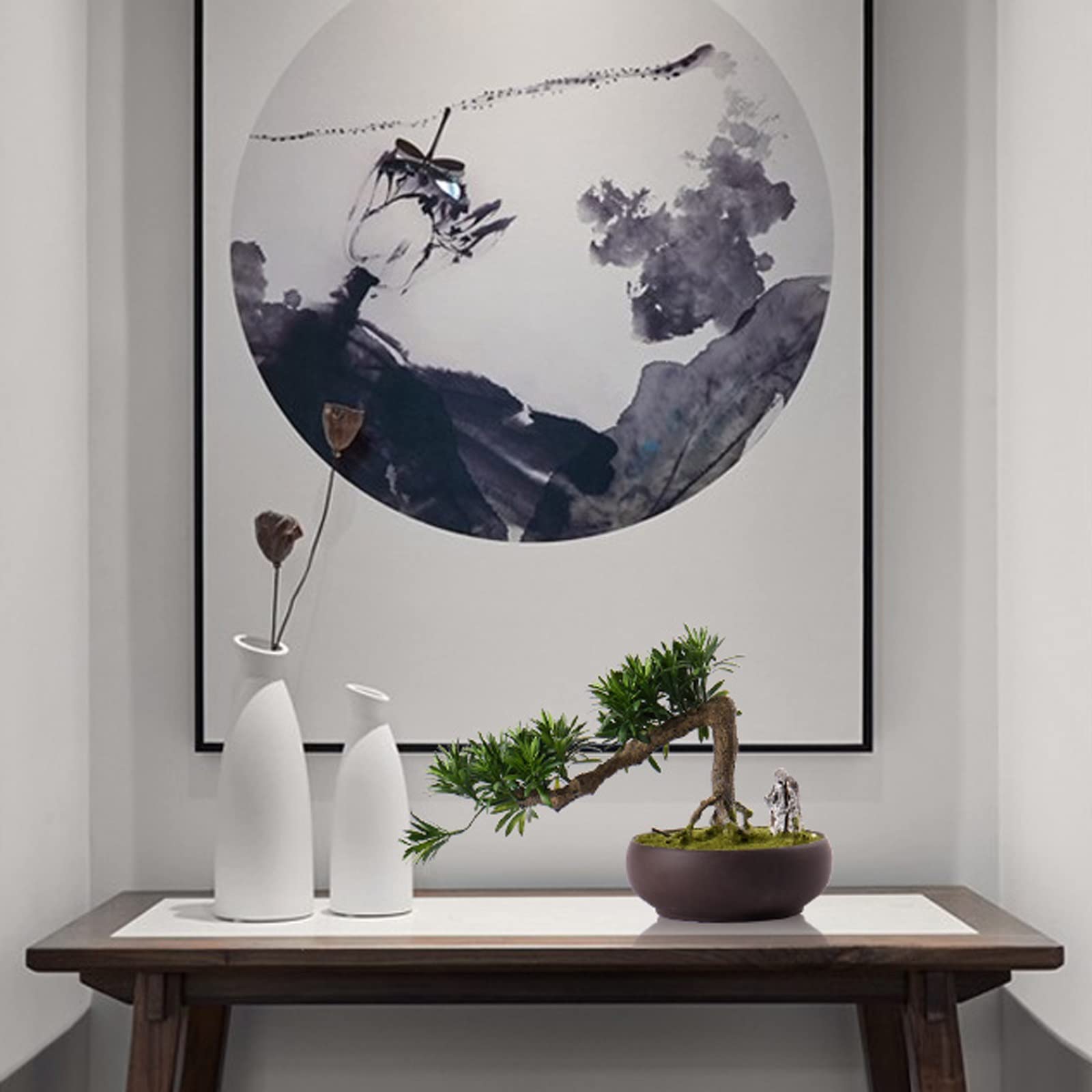 Decoraciones para el hogar, bonsái, árbol de bonsái Artificial simulado, Plantas de imitación, bonsái de Pino Verde Falso para decoración de Habitaciones, estantes de Libros de INT