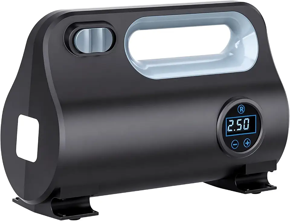 Compressor de Ar 12V Digital para Carro Moto Bicicleta, Bomba de Ar Portátil com Lanterna LED e Cabo 3M, Compacto e Potente para Emergências