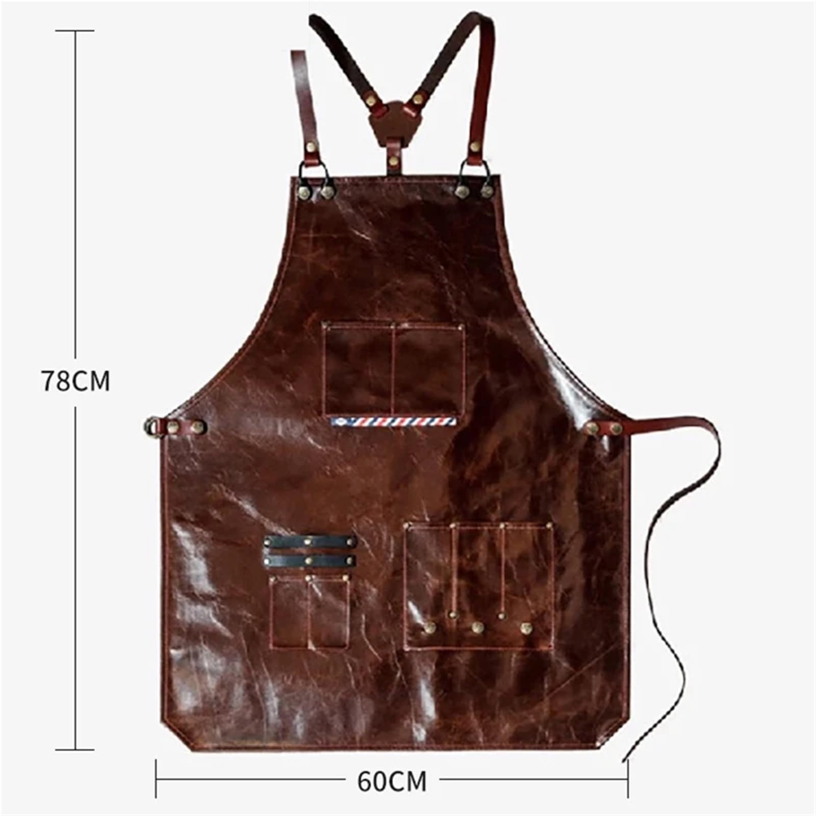 Delantales de Lona Correa trasera de cuero sintético for barista, camarero, pastelero, cafetería, bistró, barbacoa, parrilla, uniforme, florista, barbero