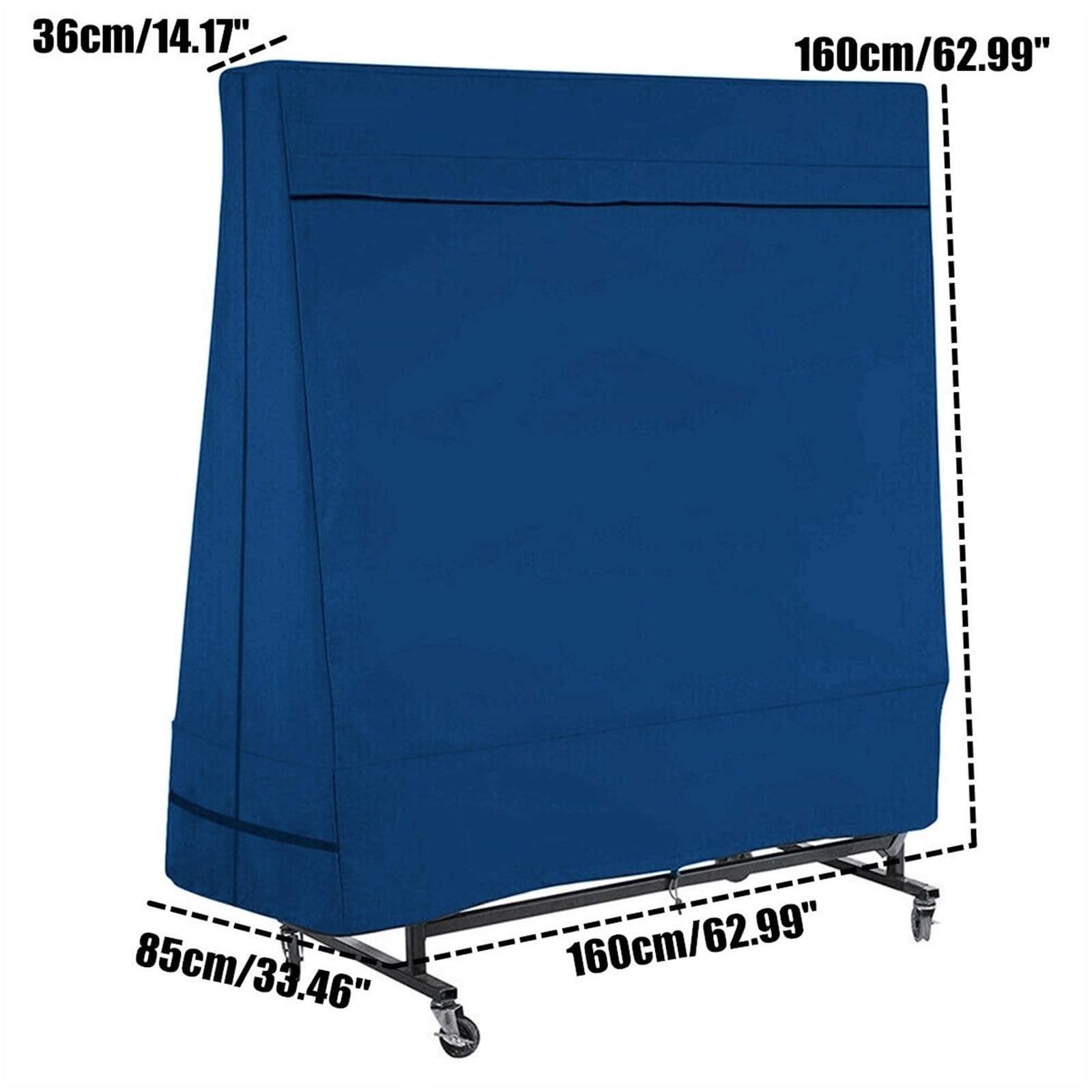 Funda Protectora for Tenis de Mesa Oxford Impermeable, for Exteriores, Resistente a la Lluvia y a los Rayos UV, con Cremallera, 165 x 70 185 cm para Uso Interior y Exterior