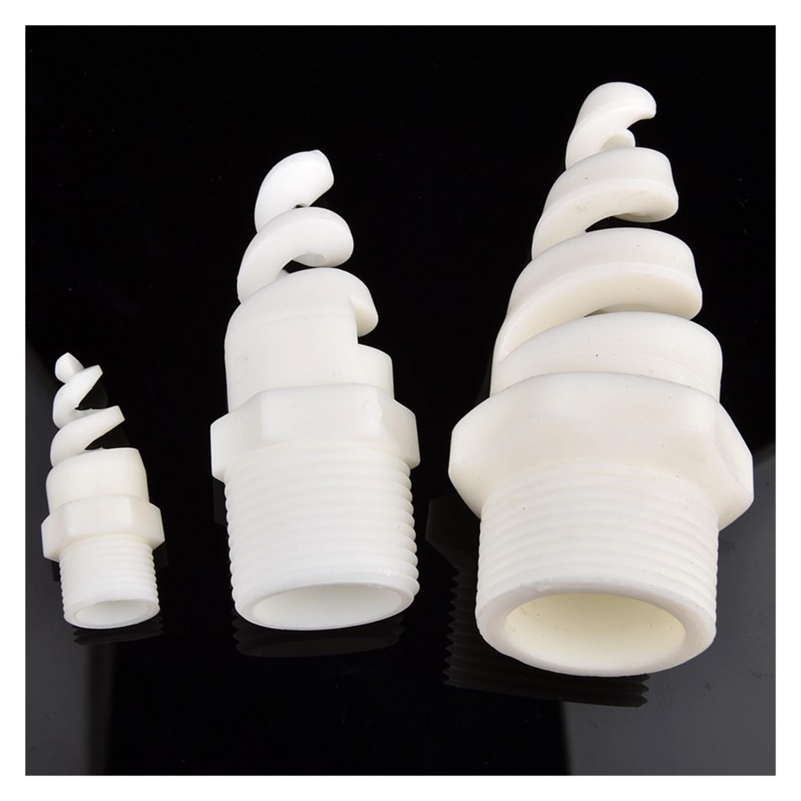 Plastikowa dysza spiralna | Białe plastikowe wiele rozmiarów do chłodzenia, czyszczenia i podlewania(2 Inch (5 Pieces))