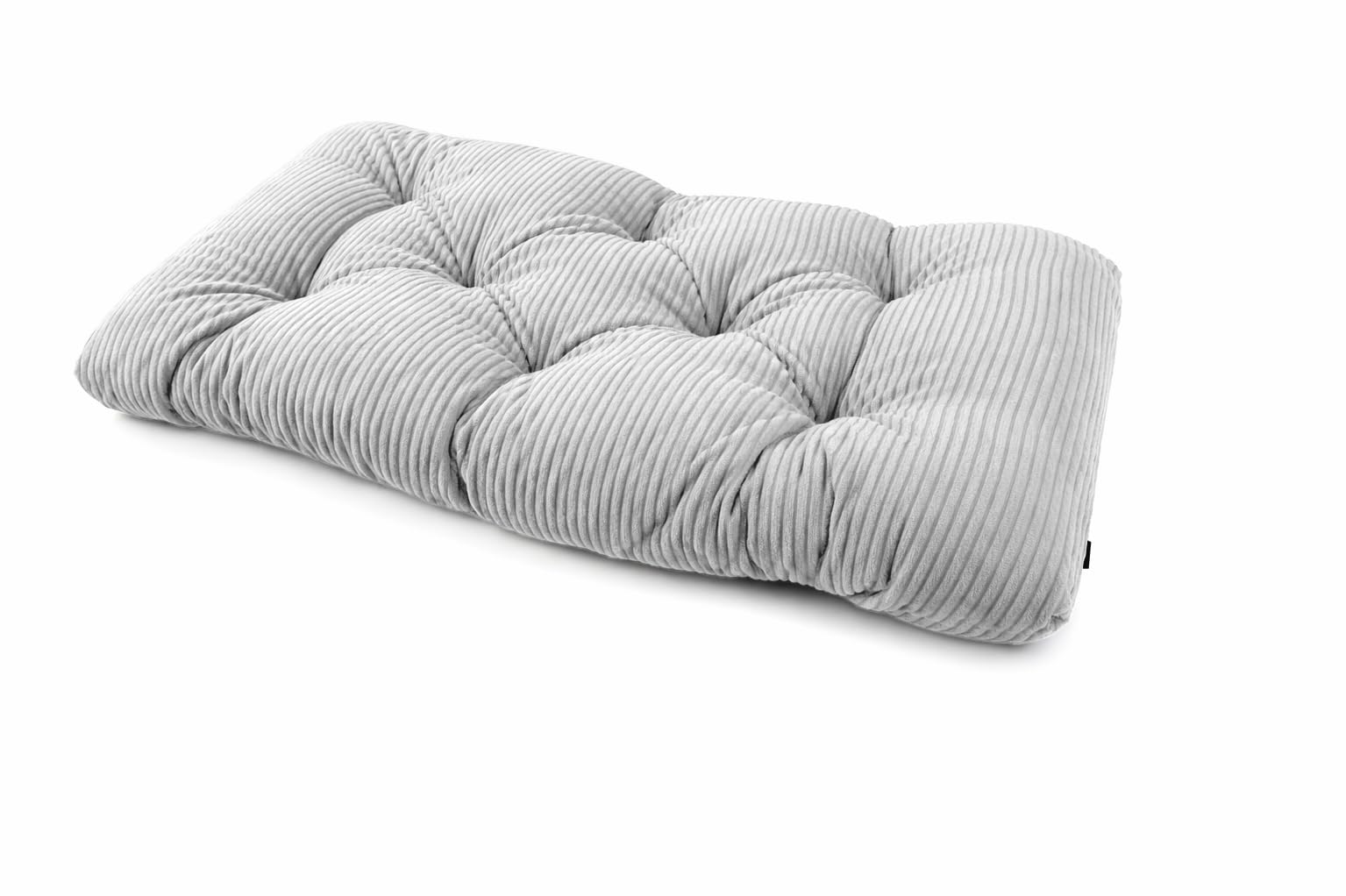 POKAR Pallet Seat Cushion 120x60x12 cm in Corduroy | Tufted Seat Pad for Euro Pallet Furniture and Garden Sofa | Ideal for Patio | Outdoor and Indoor Use | Oeko-Tex Certified | Made in EU | Grey — image 1