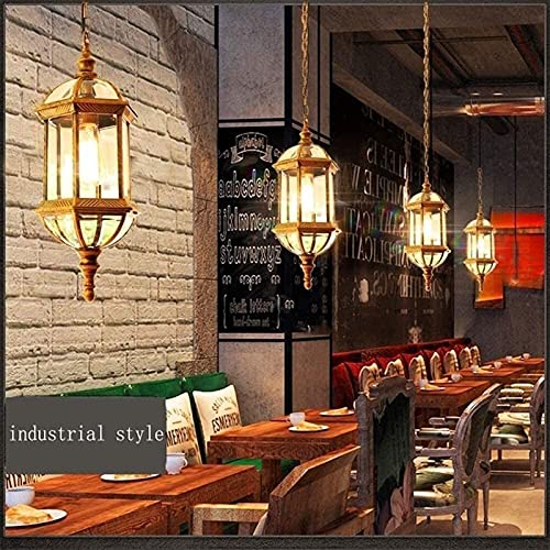 Lanterne suspendue étanche extérieure avec chaîne ajustable en aluminium rustique - 5