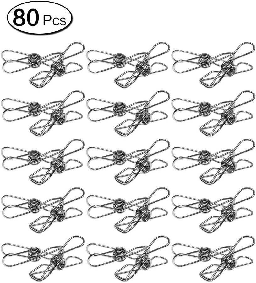MEILINTRAD 80Pcs Clothes Pins Pegs Laundry Hanging Clip