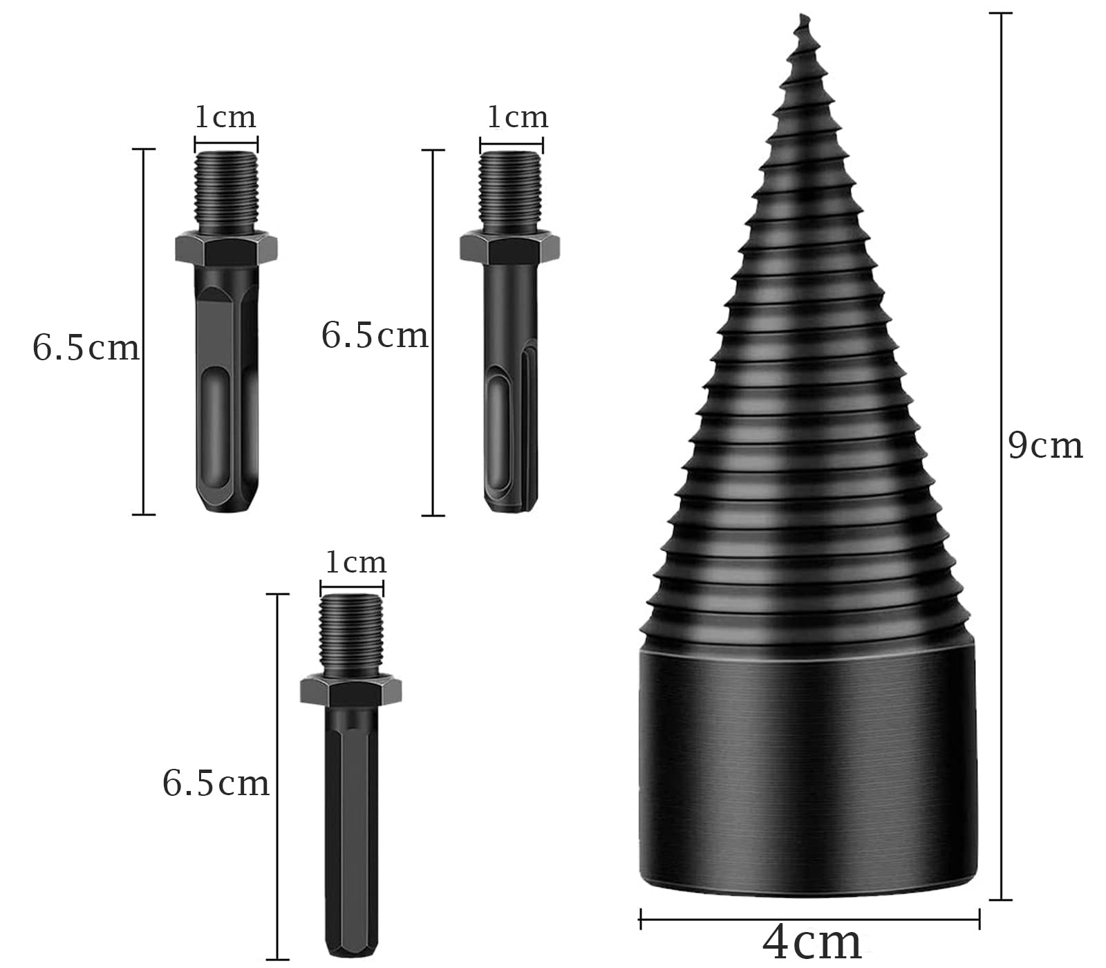 Punta Da Trapano Per Spaccalegna Fafeicy - 2 Pezzi Da 32mm E 42mm, Con 4 Maniglie, Per Legna Da Ardere