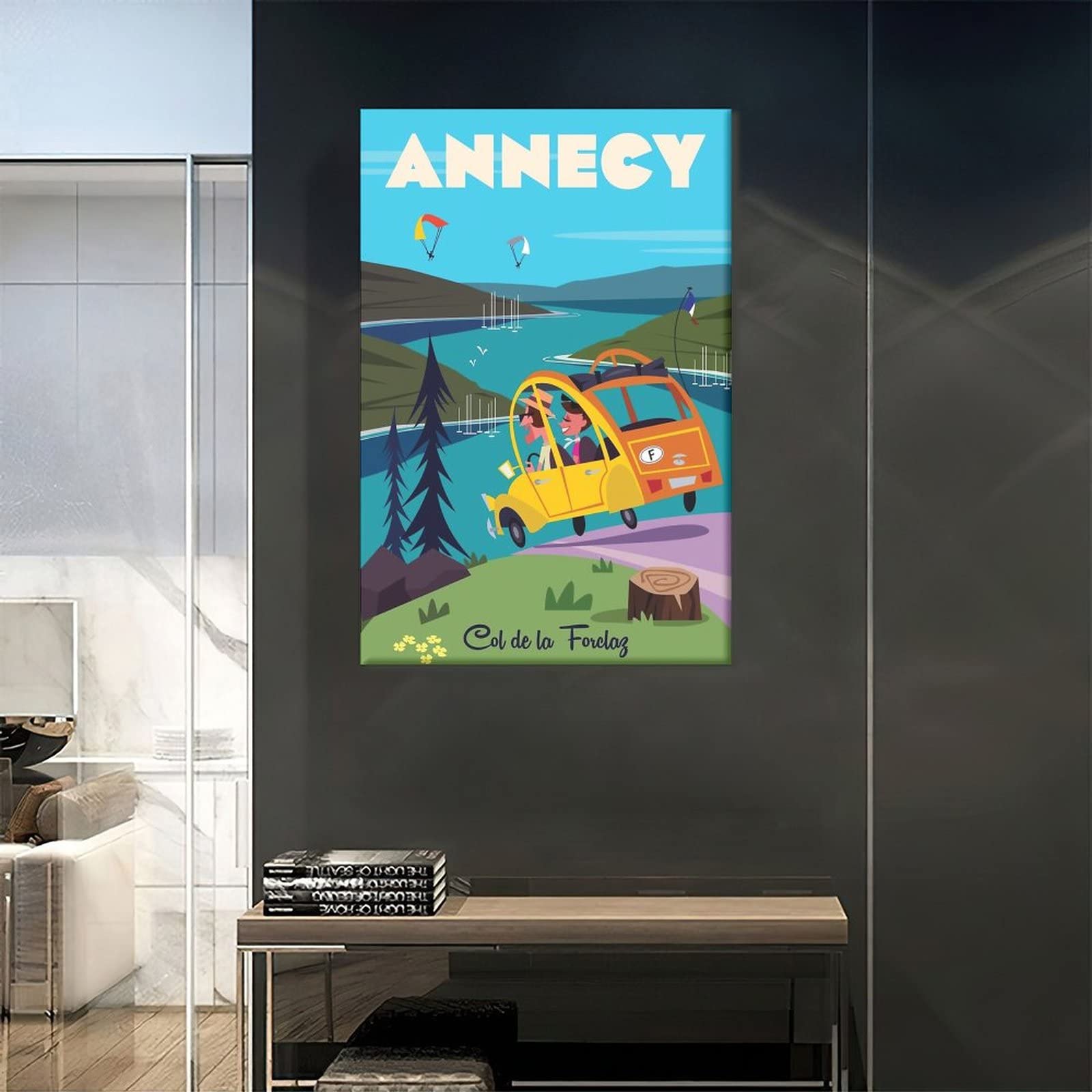 Poster Vintage Annecy France 30x45 Cm - Impression Haute Qualité, Toile Résistante, Décoration Murale Rétro - 11