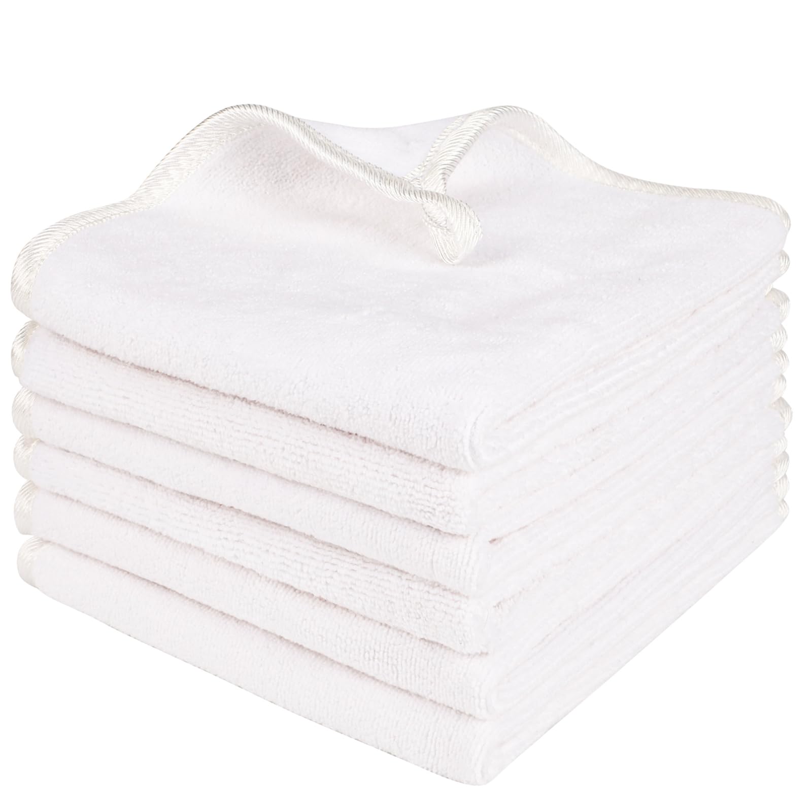 PHOGARY 6 Pack Microfibre Face Cloths, Reusable Baby Washcloth, 30x30 cm
