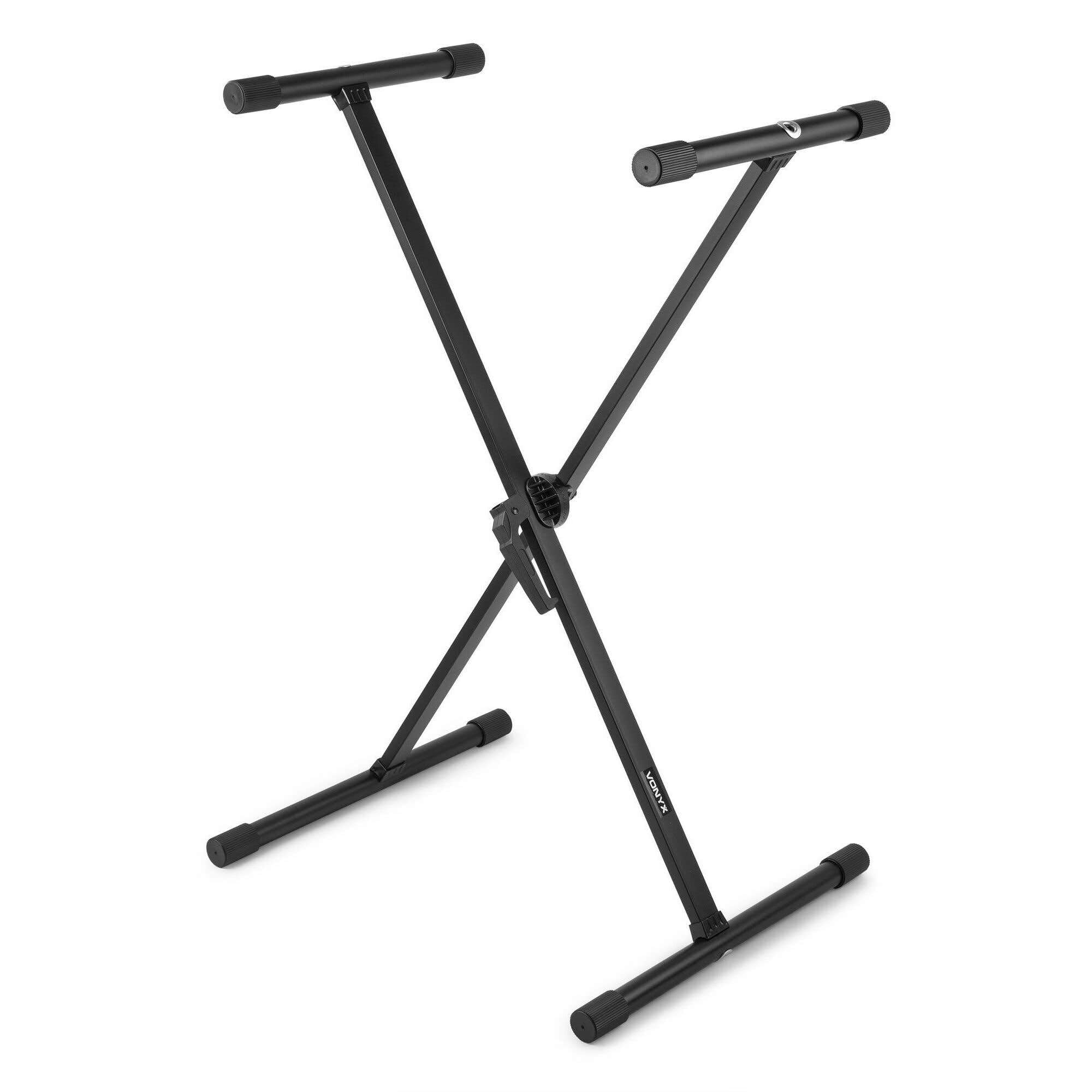 Vonyx KBS01 Keyboardständer höhenverstellbar, Keyboardstativ, Ständer für Musikinstrumente, Einsstrebiges Keyboard Stativ, schnell einklappbar, kompaktes Stativ DJ Ständer