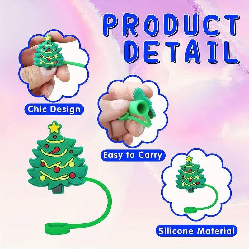 Miniatura 4 de 6 fundas de pajilla, tapas de silicona para pajilla, tapas de paja para vasos, tapones de paja reutilizables a prueba de polvo para popotes de 7 a