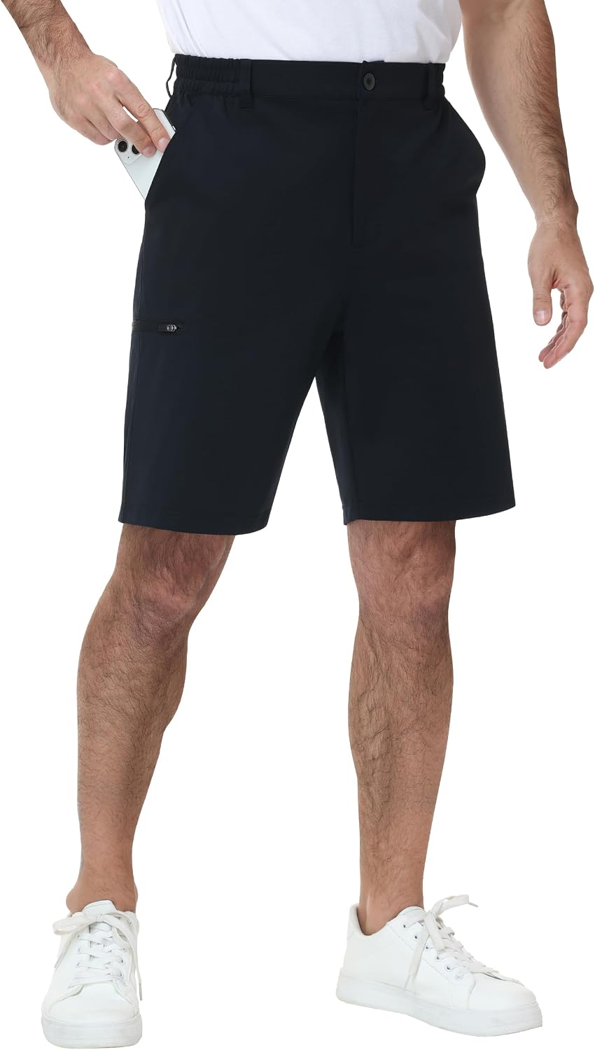 Satankud Men's Golf Shorts 9" Lightweight Stretch Quick Dry Flat Front Casual Shorts for Work Hiking Trips
