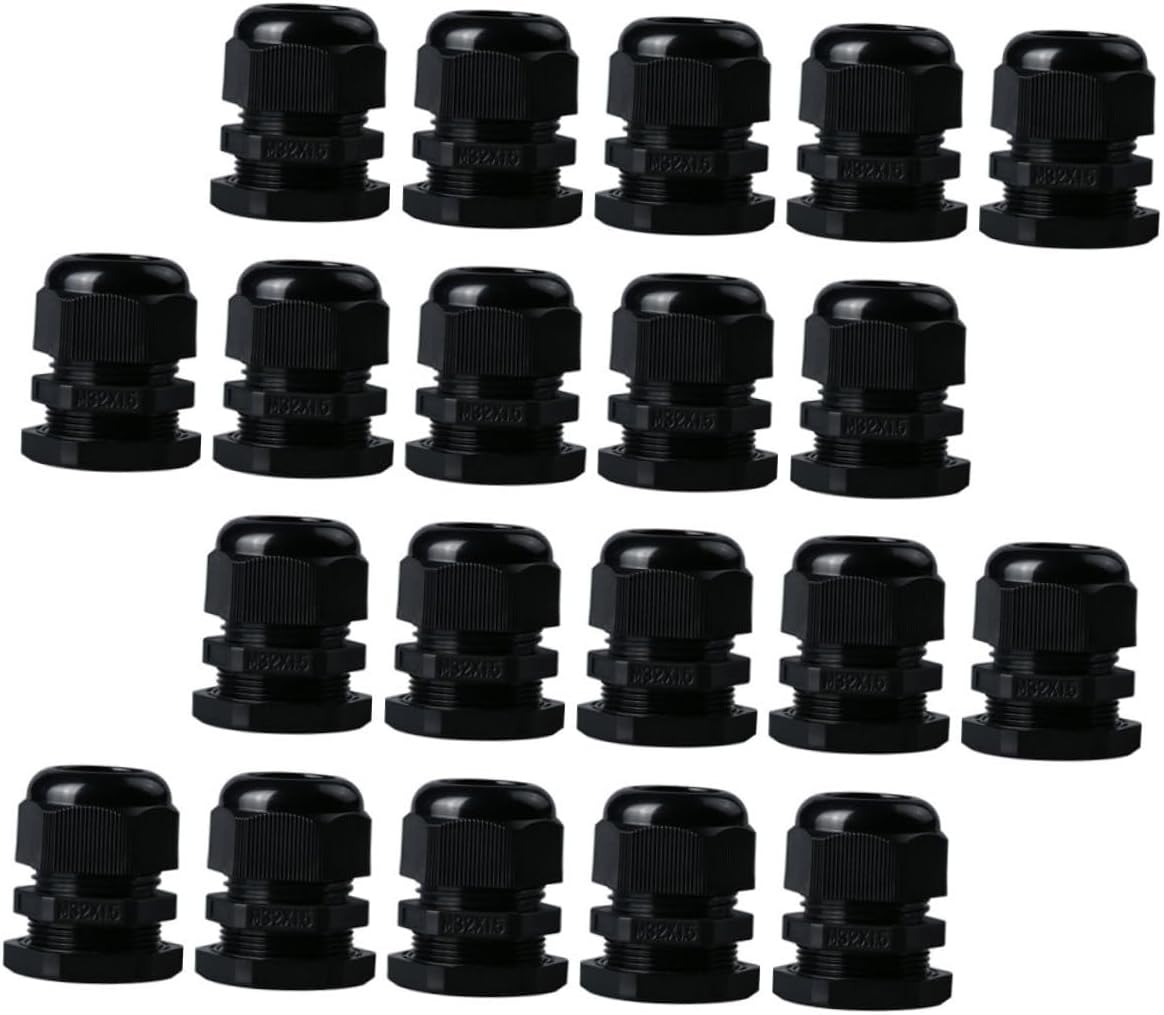 Gadpiparty 20pcs Cable Gland Connectors Nylon Cord Grip for Electrical Junction Boxes High-temperature Resistant Outdoor Use for Sockets and Control Panels