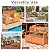 CHEFJOY 33 Gallon Outdoor Bench with Storage, Wooden Patio Deck Box with Removable Lining & Portable Handles & Backrest & Armrests, Patio Storage Bench for Porch Park Yard Backyard Balcony Poolside