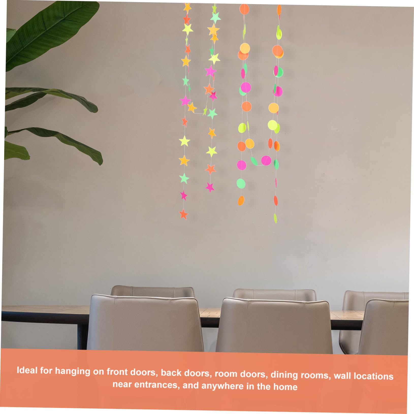 Abaodam 10pièces Guirlande Lumineuse Papier Bannières Fluorescentes pour Décoration De Fête Anniversaire Et Événements Idéale à Suspendre sur Murs Et Portes Effet Neon sous