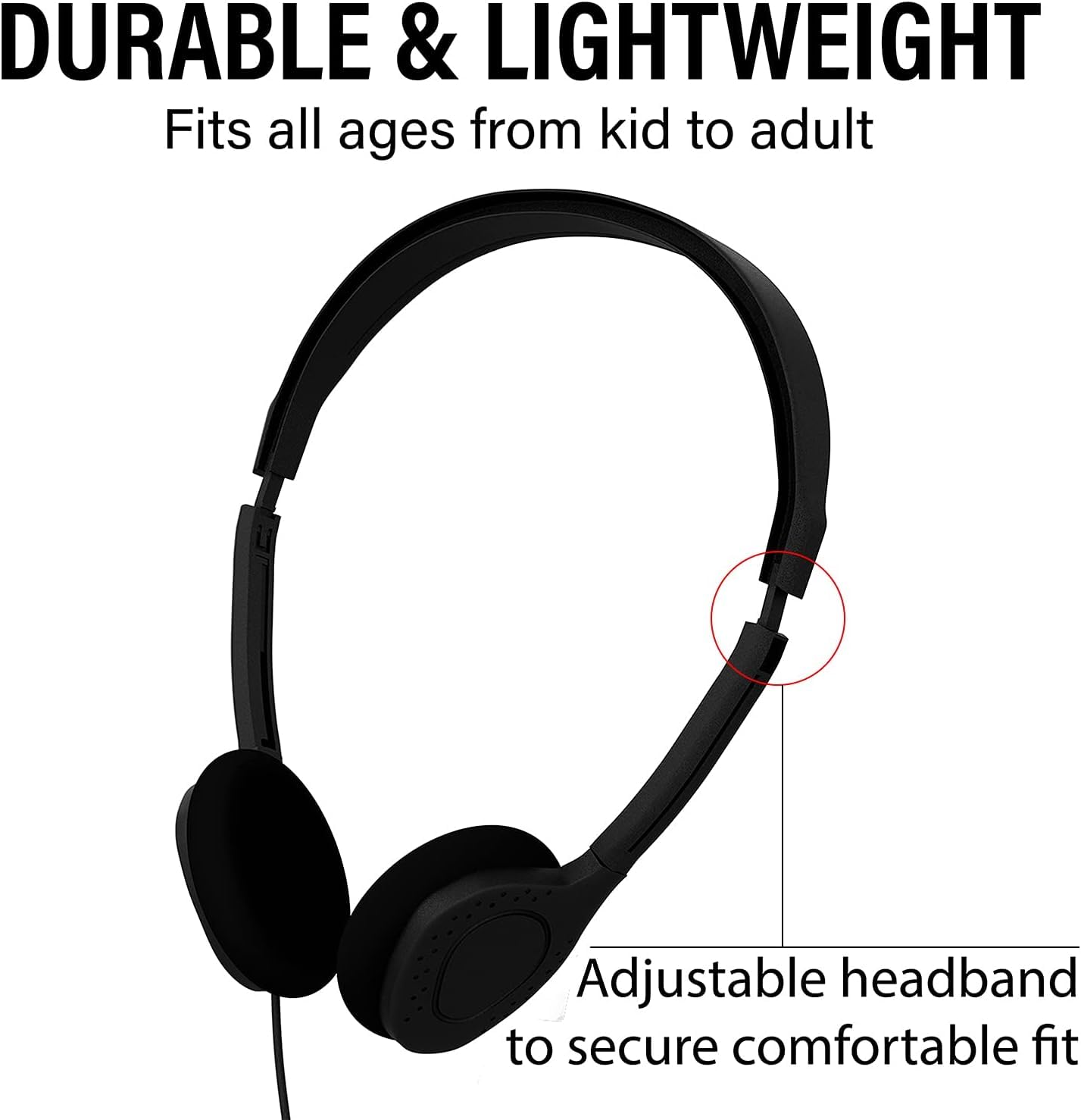 Maeline 300 Pack Student Headphones On Ear Stereo Flexible Adjustable - Dettaglio