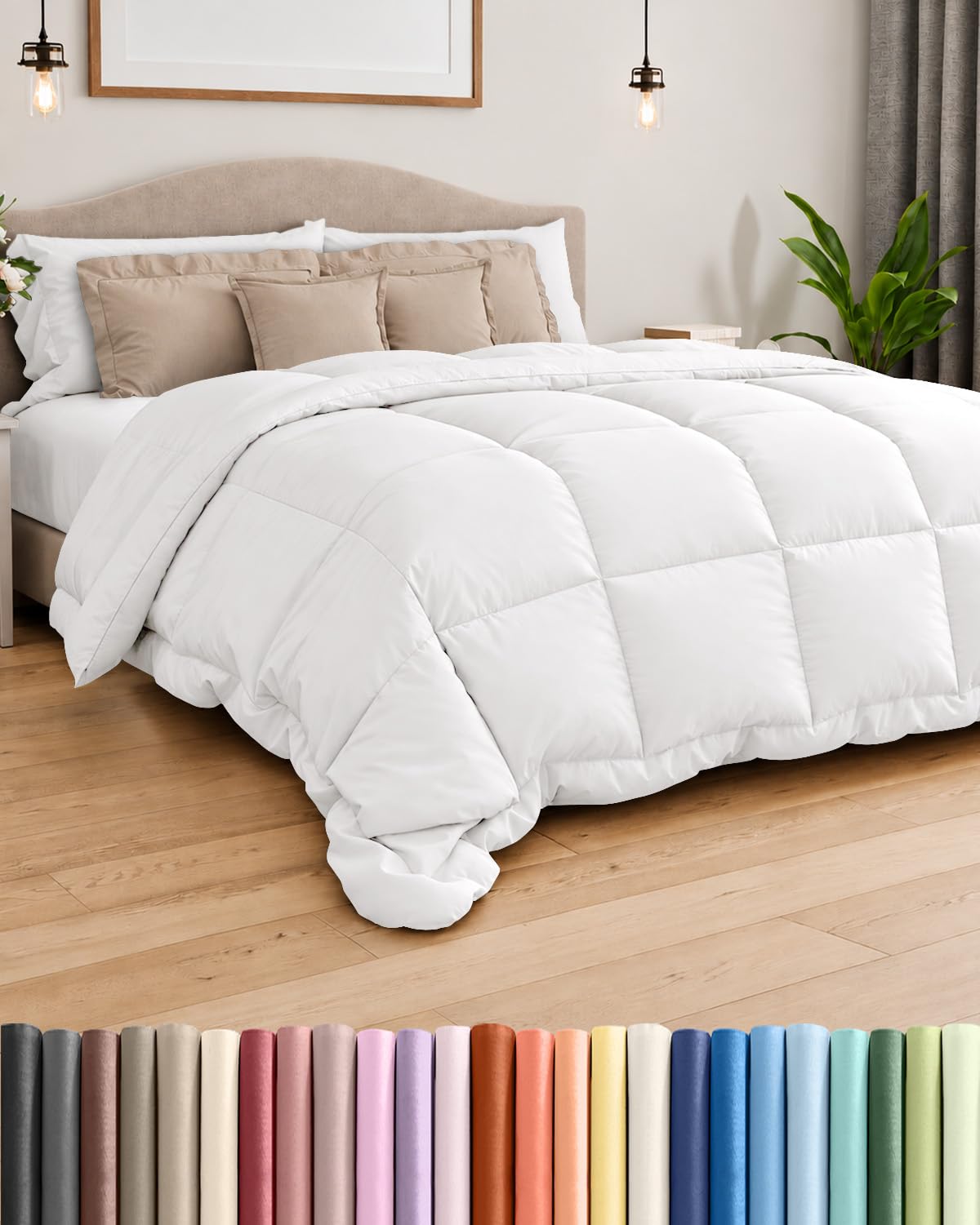 Comforter Full Size - Down Alternative Duvet Insert - White, 80" x 86"