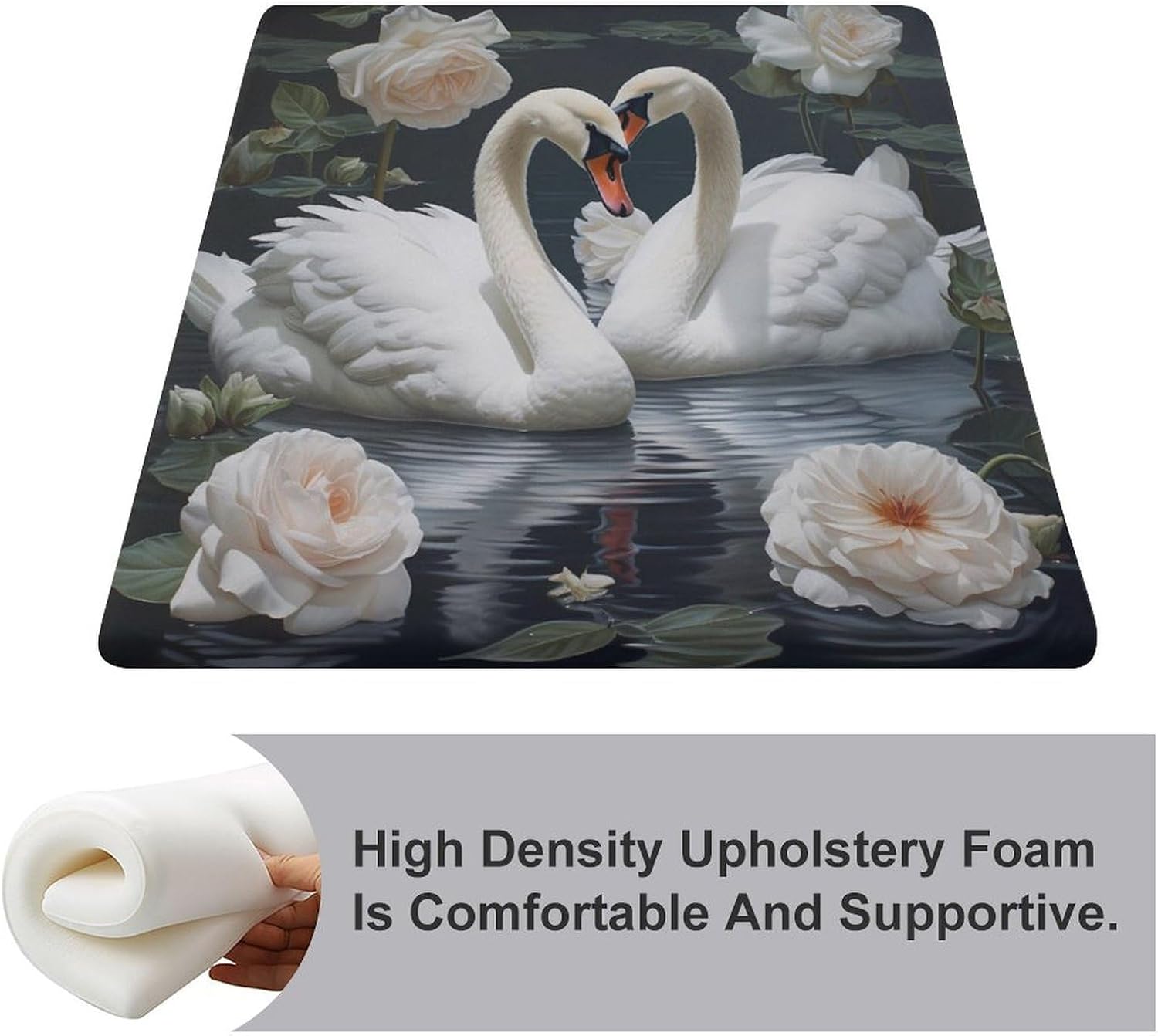 Swan (1) Floor Pillow Meditation Yoga Cushion Square Chair Cushion Pillows Seating for Adults