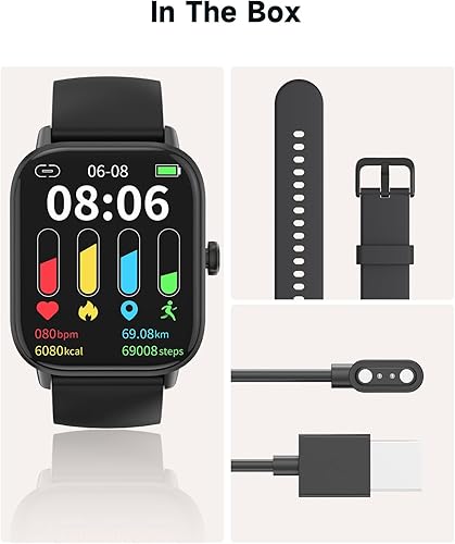 Miniatura 7 de Amzhero Reloj inteligente para hombre (respuestahacer llamadas), Alexa integrado, rastreador de actividad física de 1.8 pulgadas con monitor SpO2 de