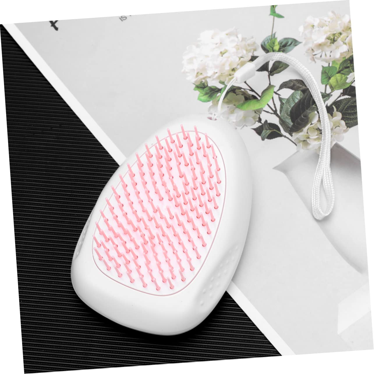 HOLIDYOYO Pet Hair Removal Comb for Dogs Cats Dog Cat Grooming Brush with Easy Clean Button Pink Effortlessly Eliminates Loose Hair Tangles and Dirt Pet