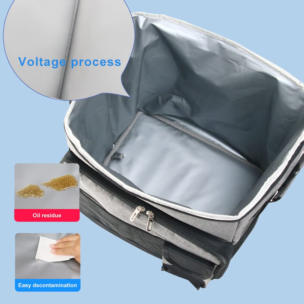 Bolsa térmica aislada plegable extendida, caja aislada con asa, enfriador de bebidas portátil con ruedas, bolsa térmica impermeable para picnic, camping, festivales y al aire libre o hogar, gris