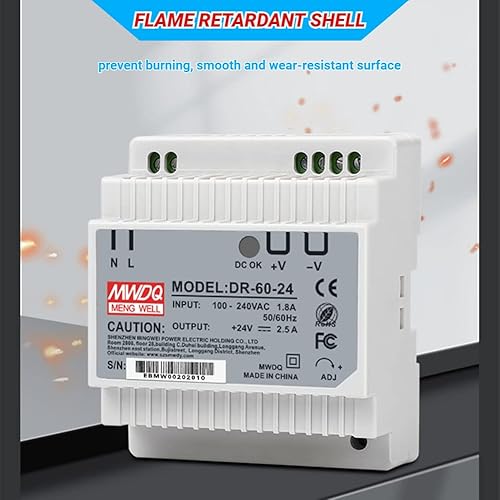 Miniatura 4 de Oumefar DR-60-24 60W Fuente de alimentación conmutada de CA DC de salida única Fuente de alimentación de riel Din monofásico de 24V para equipos de