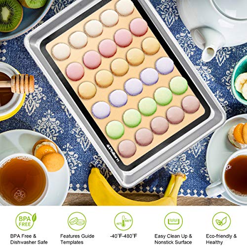 Philorn Silicone Baking Mat Set, 16.5" x 11.42" Macaron Mat, Non-Stick With Tools, 2 Pack Food Safe, Reusable for Oven, Cookie, Bread by PHILORN - Image 3