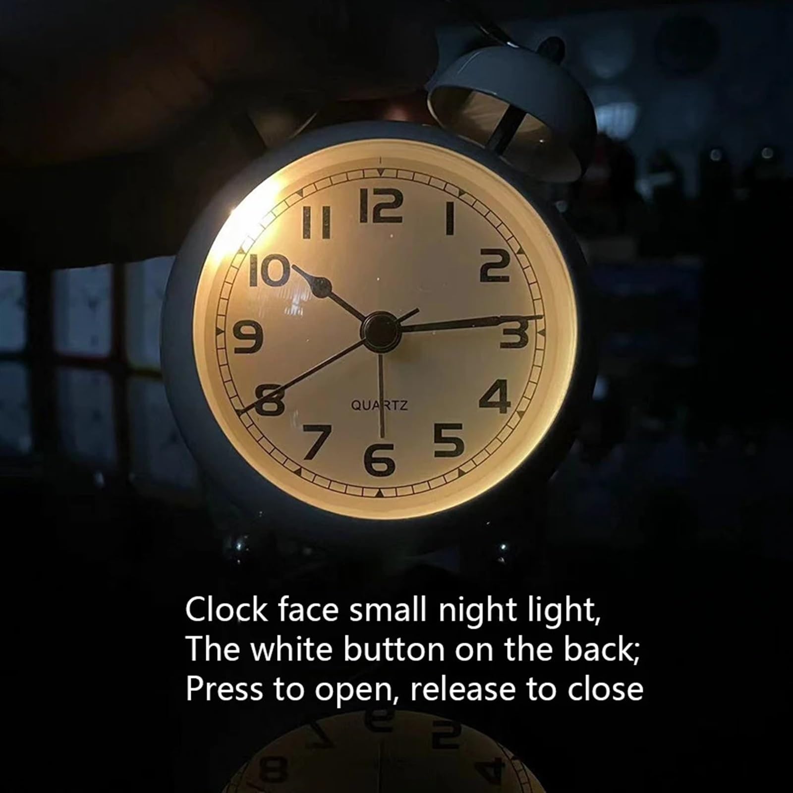 Sveglia Sunrise, retrò, Creativa, con Campana in Metallo, Orologio da Tavolo Semplice, Silenzioso, Luminoso, al Quarzo, Sveglie Silenziose da Comodino, Nero