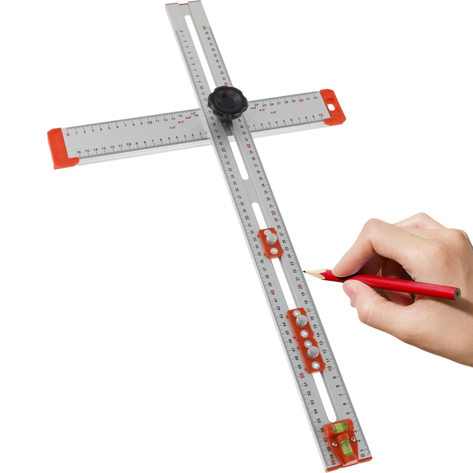 Locating Ruler Multifunctional Measuring Ruler 2-in-1 Drilling Positioning Ruler - T ...
