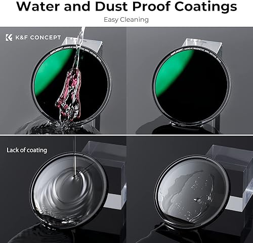 Miniatura 7 de K&F Concept Filtro de lente ND8 de intercambio magnético de 2.165 in (filtro de densidad neutra fija de 3 paradas) Interruptor rápido, impermeable,