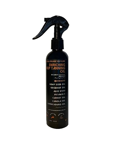 Enriqueciente aceite de bronceado profundo, bronceado, masaje e hidratante en aerosol con aceite de coco, aceite de semilla de cáñamo, aloe vera,