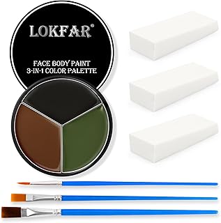 Pintura facial y corporal negra, marrón y ver...