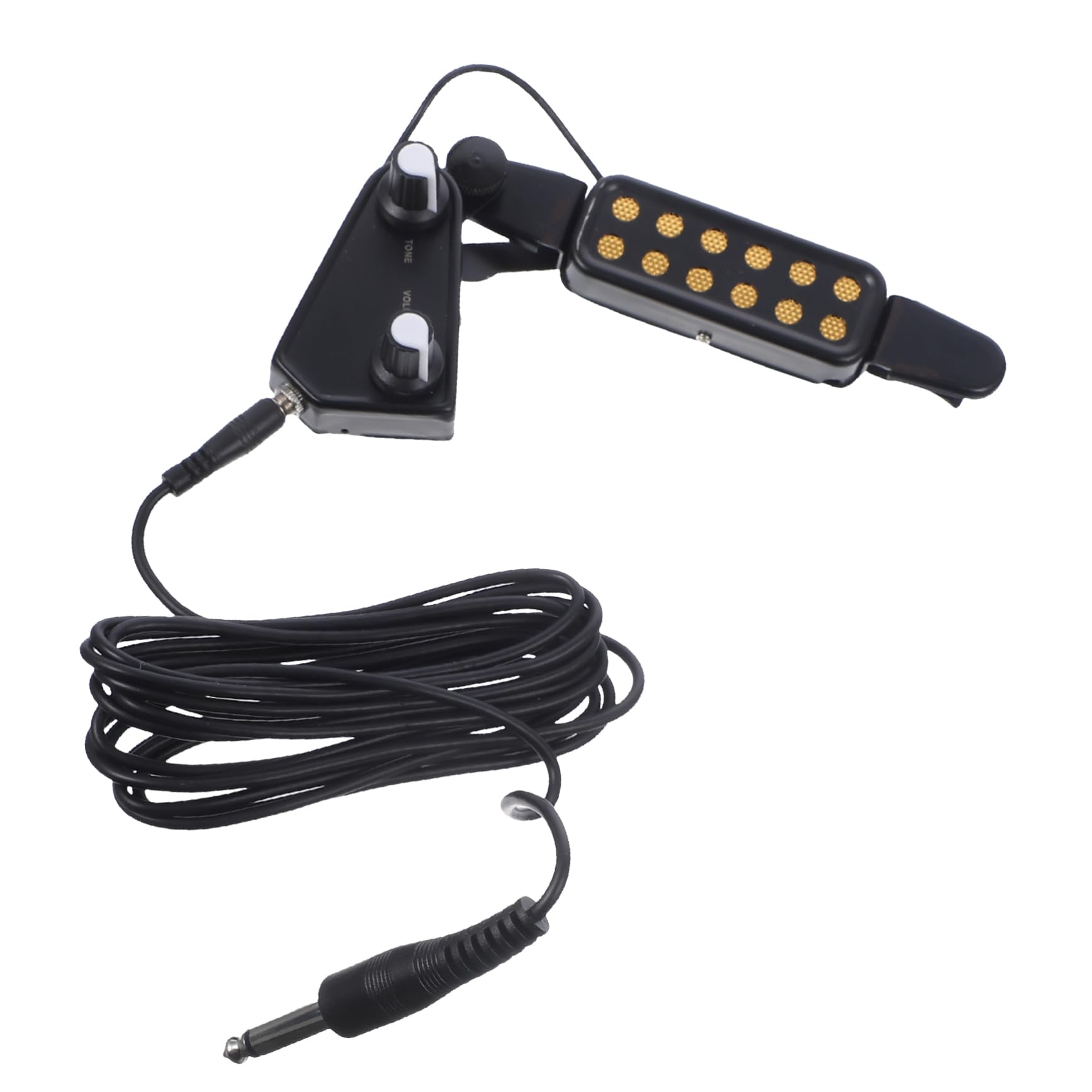 Yardwe Wooden Guitar Pickup with Tone Control Practical Sound for Folk Guitar Output Noise Reduction Stable Connection Compatible with Amplifiers and Sound Consoles