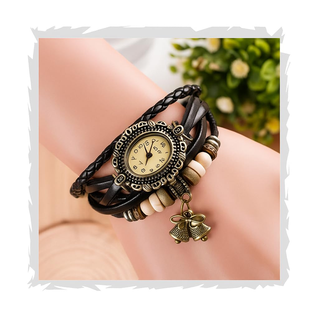 spiffy Vintage Style Bracelet Watch for Woman, Watch for Women Latest, Watch for Girls Stylish, Women Watches Branded, Women Watches, Bell Charm-picture-17