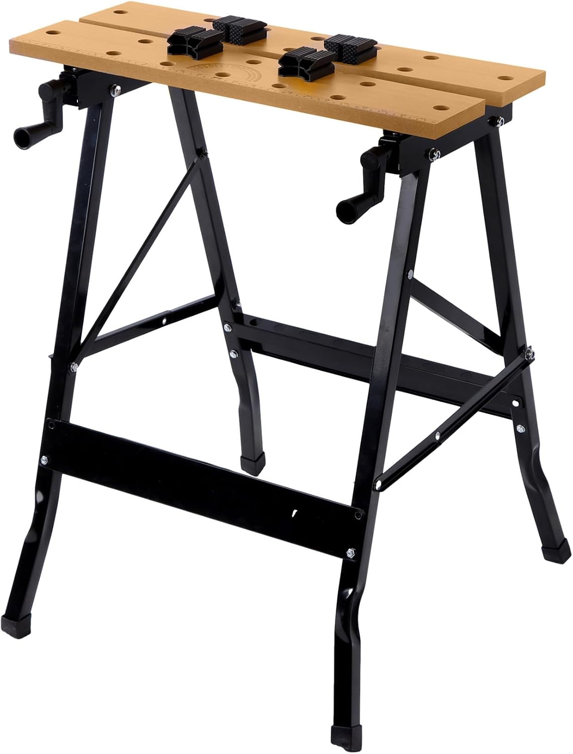 220Lbs Adjustable Folding Workbench with Built-in Ruler & Protractor, for Multipurpose Vise Workbench for Woodworking, Garage
