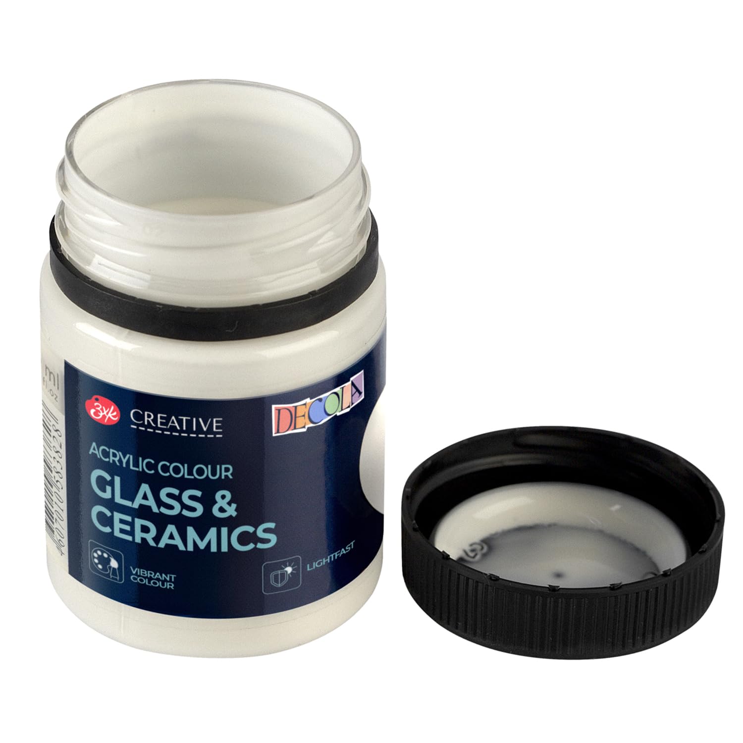 Decola White Porcelain Colour 50ml Permanent for Glass and Ceramics - High Opacity on Dark Surfaces - Produced by Nevskaya Palitra - Image 2