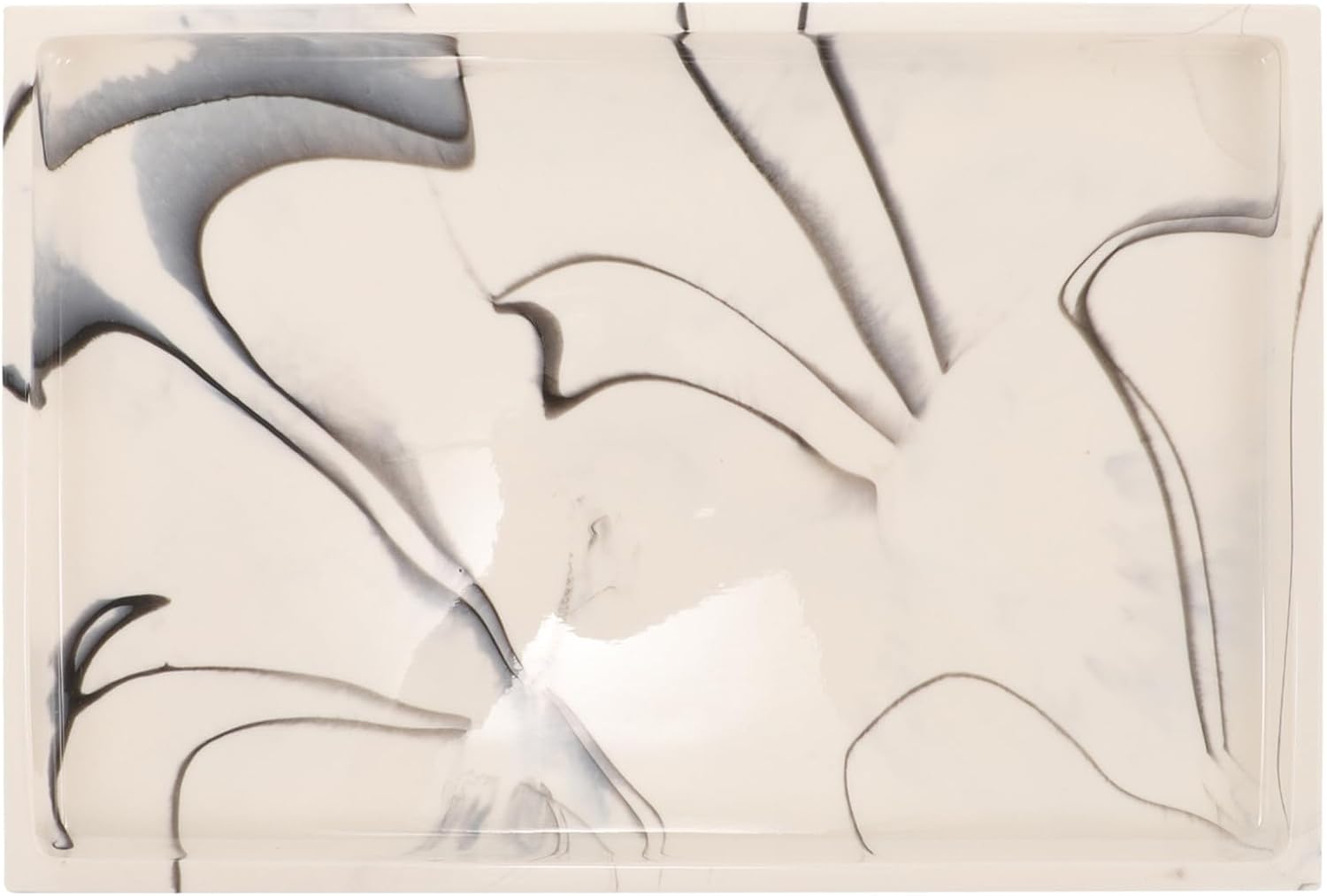 Healifty Marble Design Bathroom Vanity Tray 20x30cm Cosmetic Organizer Sundries Holder Jewelry Dish for Shower and Counter Storage