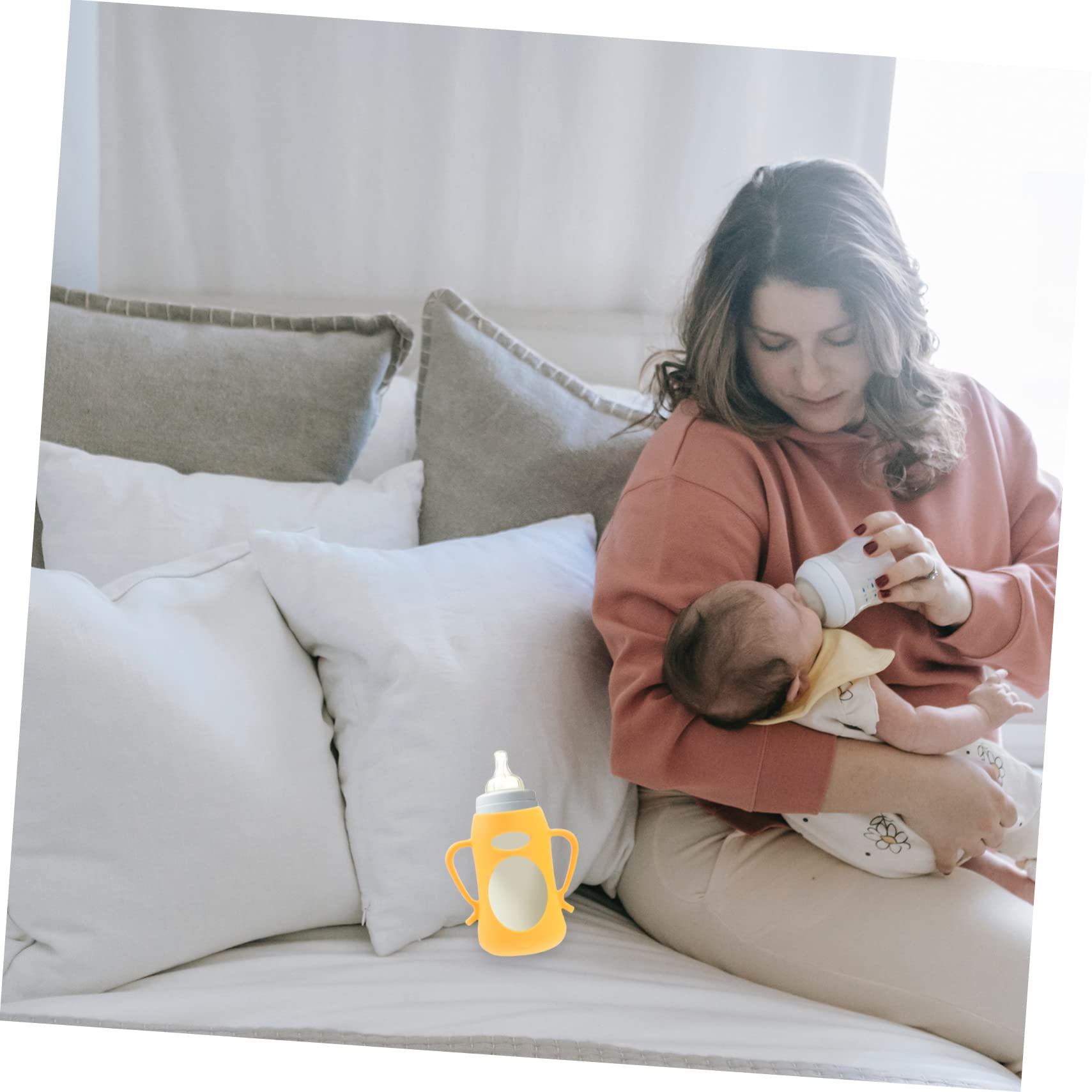 Toyvian Funda de Silicona para Biberón 2 Piezas Protección Fiable y Cómoda para Botellas de Leche en Bebés Diseño Bonito y Resistente para Uso Diario Color Aleatorio