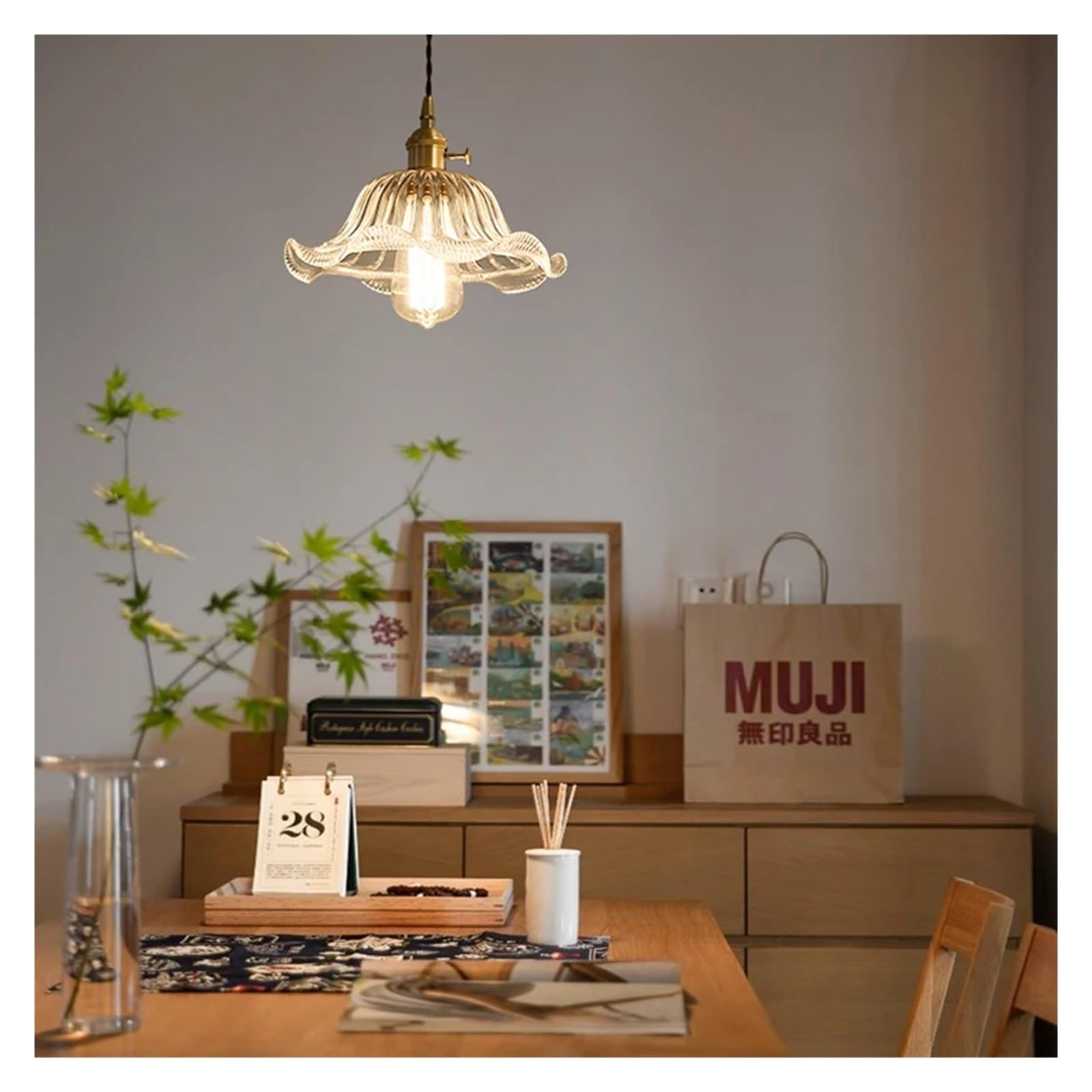 RRJJ American Country Retro Flower Pendant Light Nostalgic Coffee Bar Clothing Shop Glass Chandelier Indoor Lighting Compatible with Home,Led Chandeliers