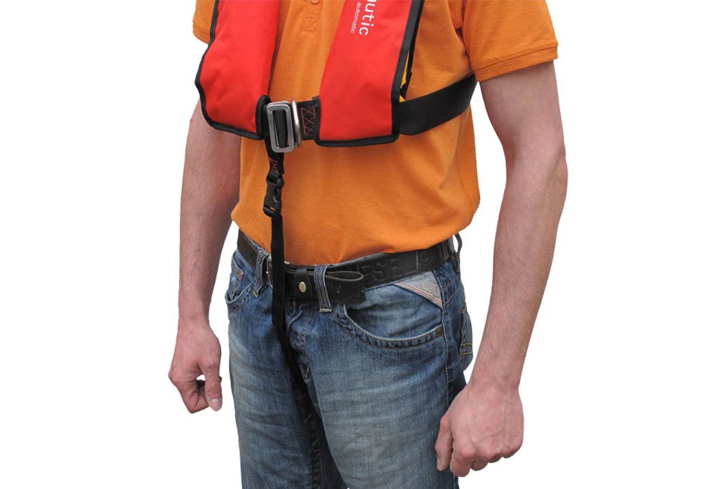 Schrittgurt für Rettungswesten, Material: Nylon Farbe: schwarz