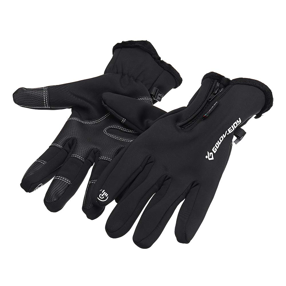 Amélioré Imperméable À l'eau Tactile Gants pour Moto Cyclisme Ski Hommes Noir S