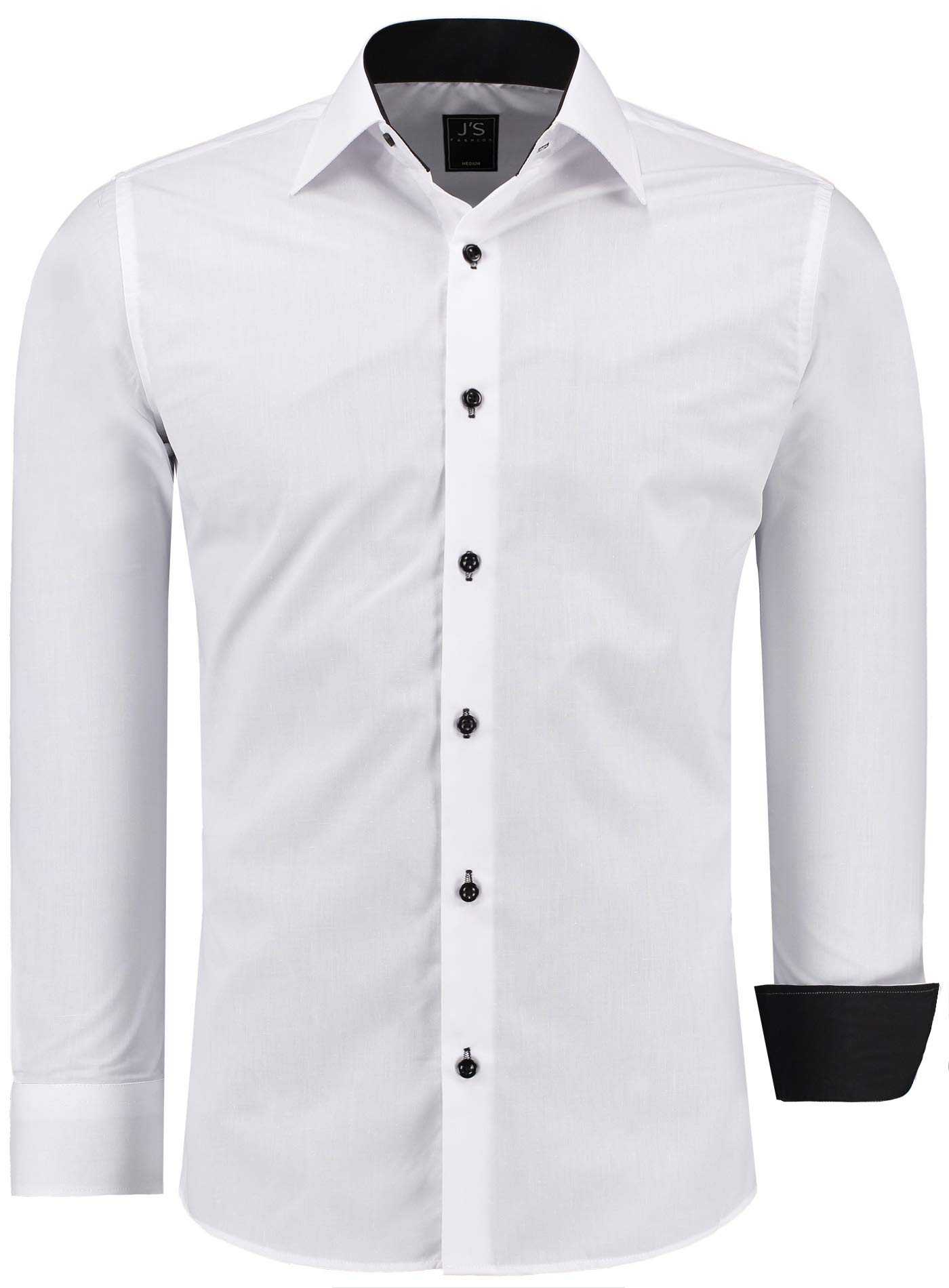 J'S FASHION Camicia da Uomo a Maniche Lunghe, Slim Fit, Facile da Stirare, Taglie UE: dalla S alla 6XL